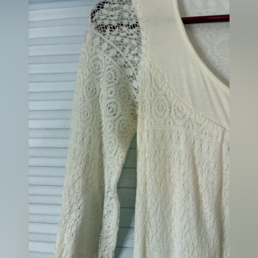 Ivory Lace Boho Mini Dress - Picture 9 of 12